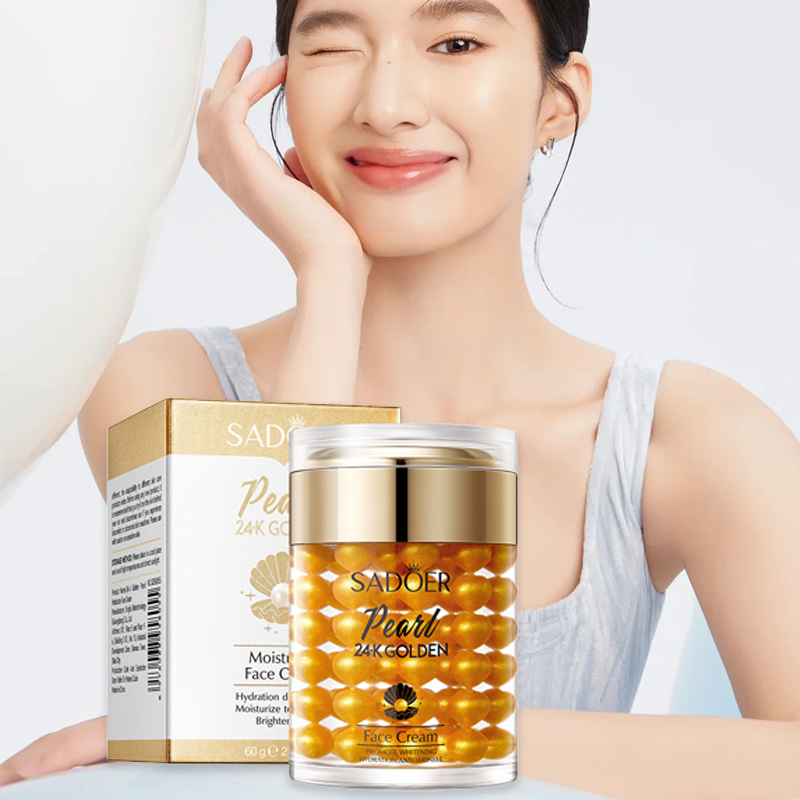 Crema Facial de Colageno con perla y oro 24k